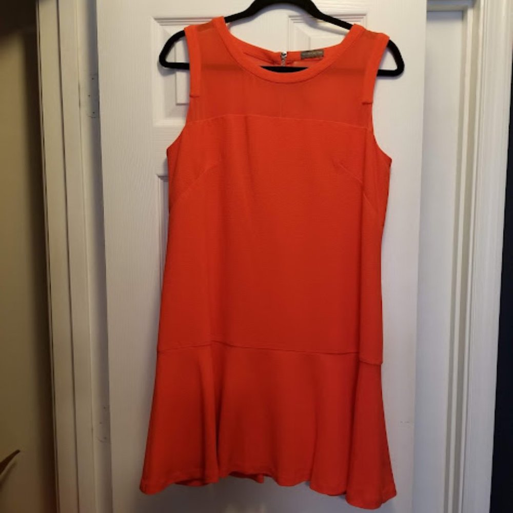 Vince Camuto Red Orange Midi Dress